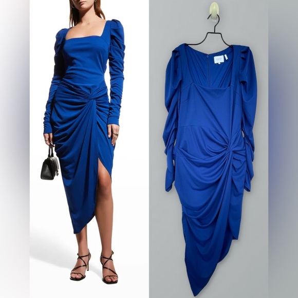 One33 Social Square-Neck Long-Sleeve Ruched Dress size 8 - Picture 1 of 13